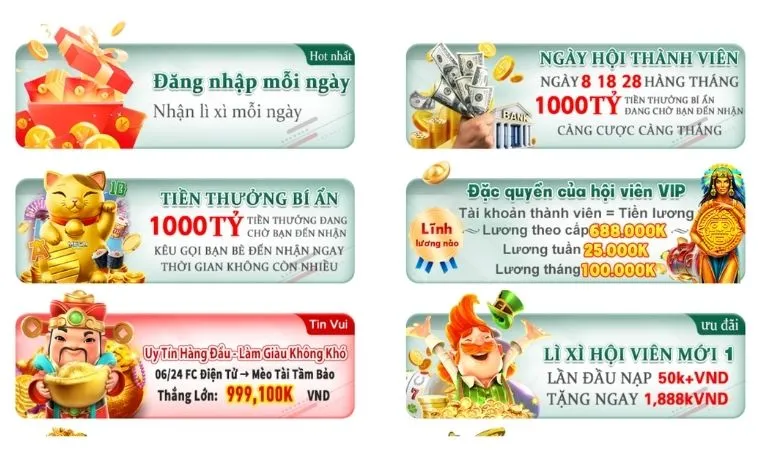 Vô vàn các chương trình khuyến mãi hấp dẫn tặng hội viên nhà cái CWin